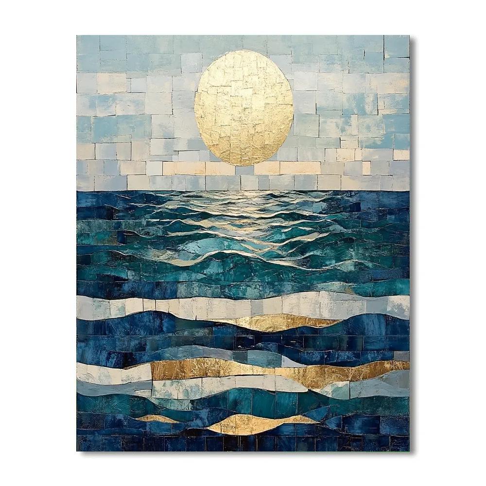 Jean-Paul Riopelle Inspired River Reflection Mosaic paint by color