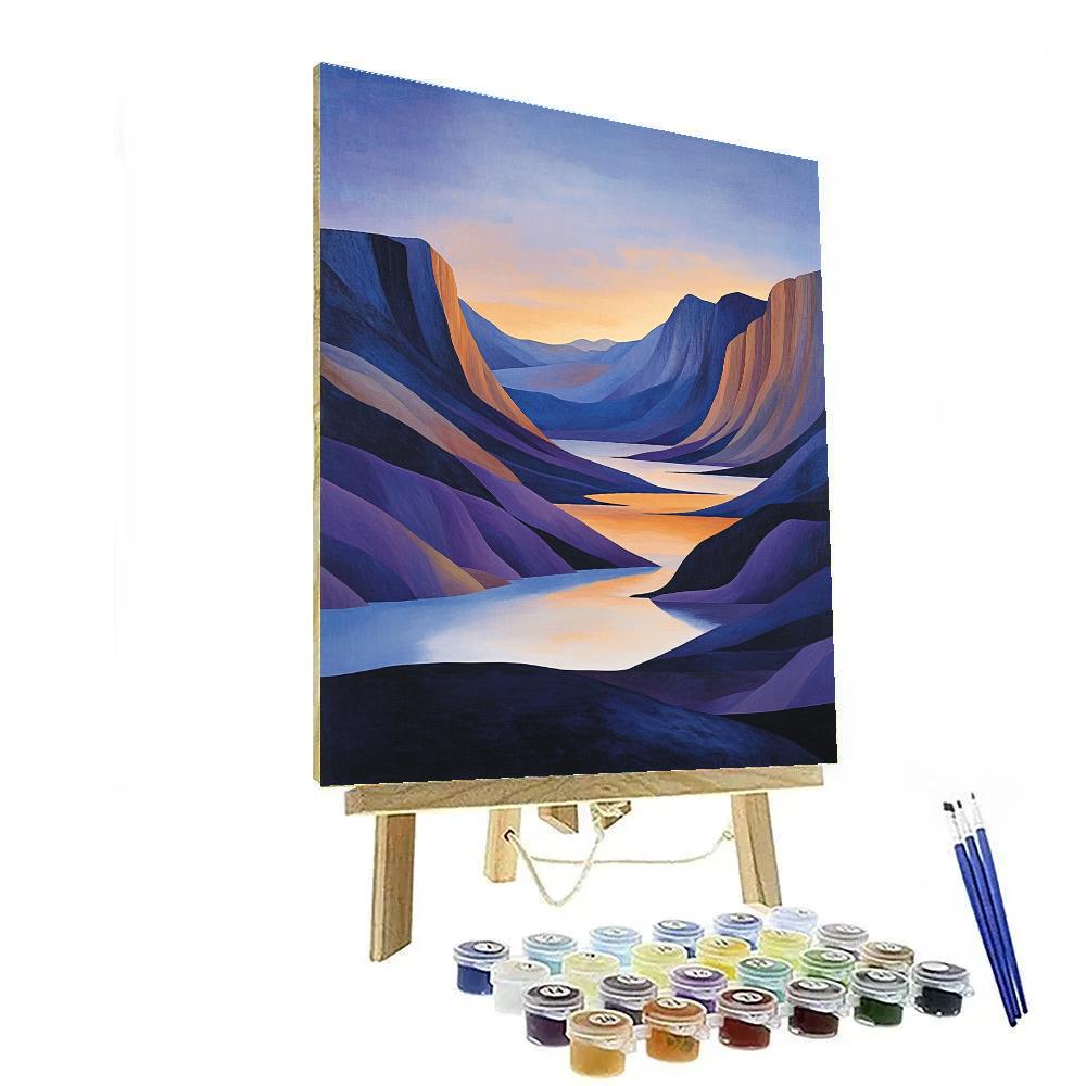 Lawren Harris Inspired Radiant Boreal Summit paint by color