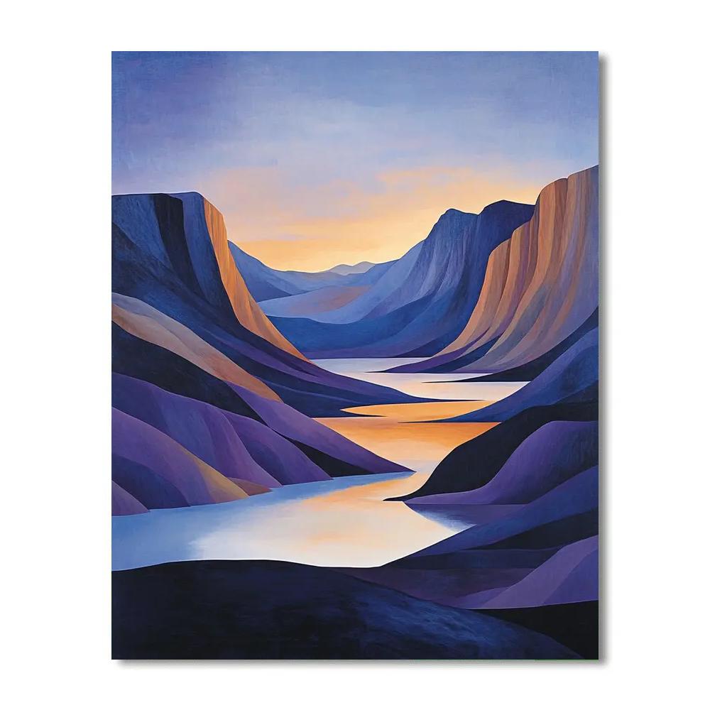 Lawren Harris Inspired Radiant Boreal Summit paint by color