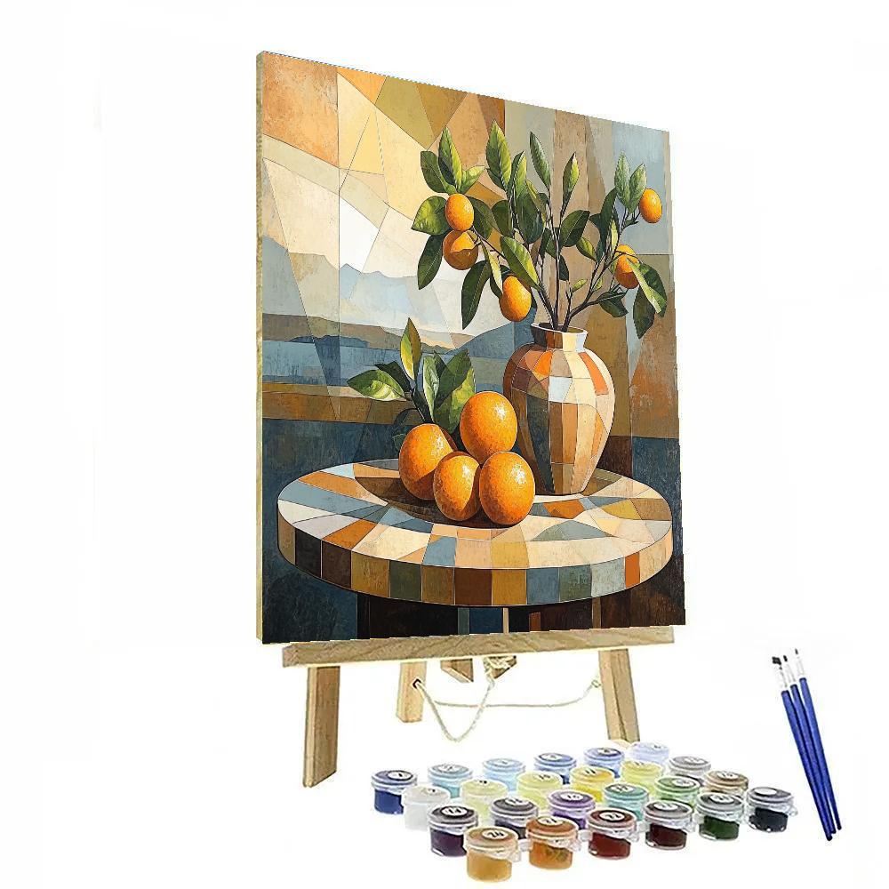 Pablo Picasso Inspired Fractured Mediterranean Still Life Paint by numbers kits
