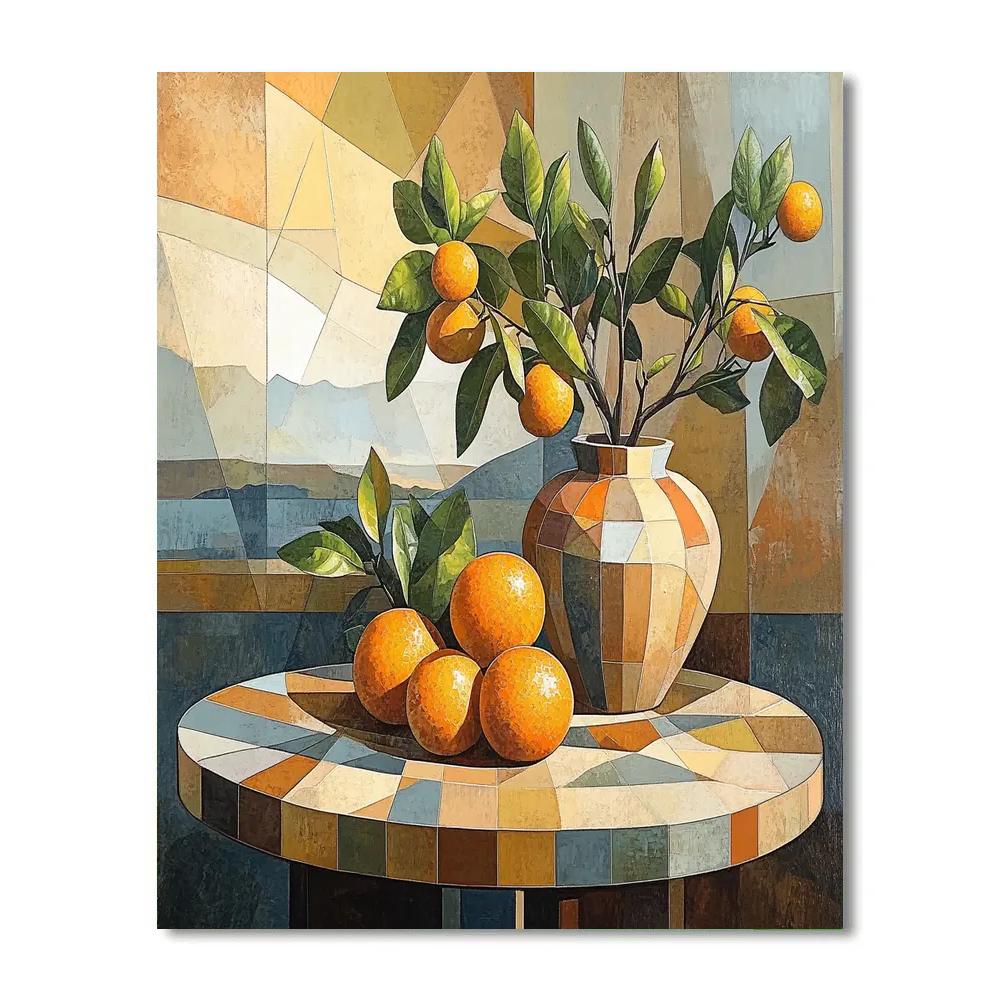 Pablo Picasso Inspired Fractured Mediterranean Still Life Paint by numbers kits
