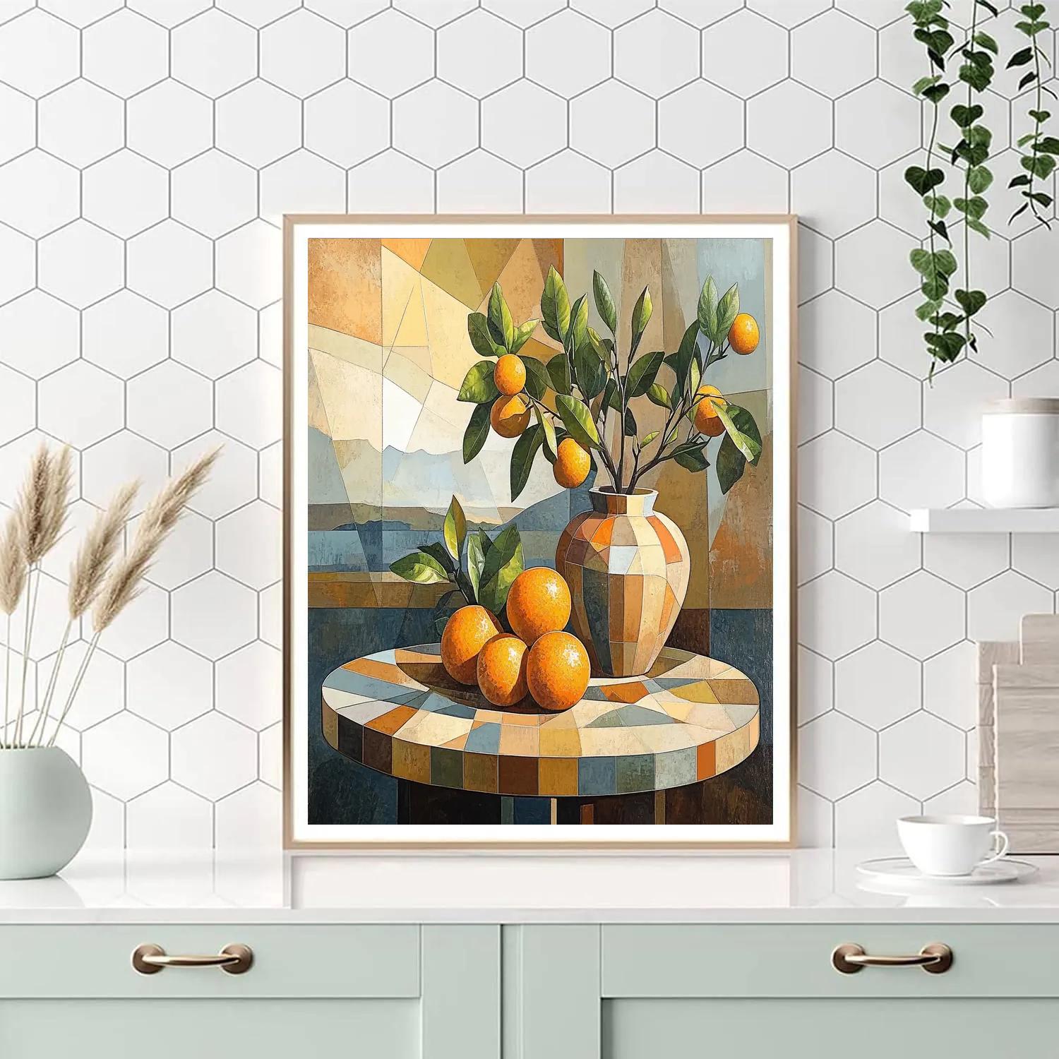 Pablo Picasso Inspired Fractured Mediterranean Still Life Paint by numbers kits