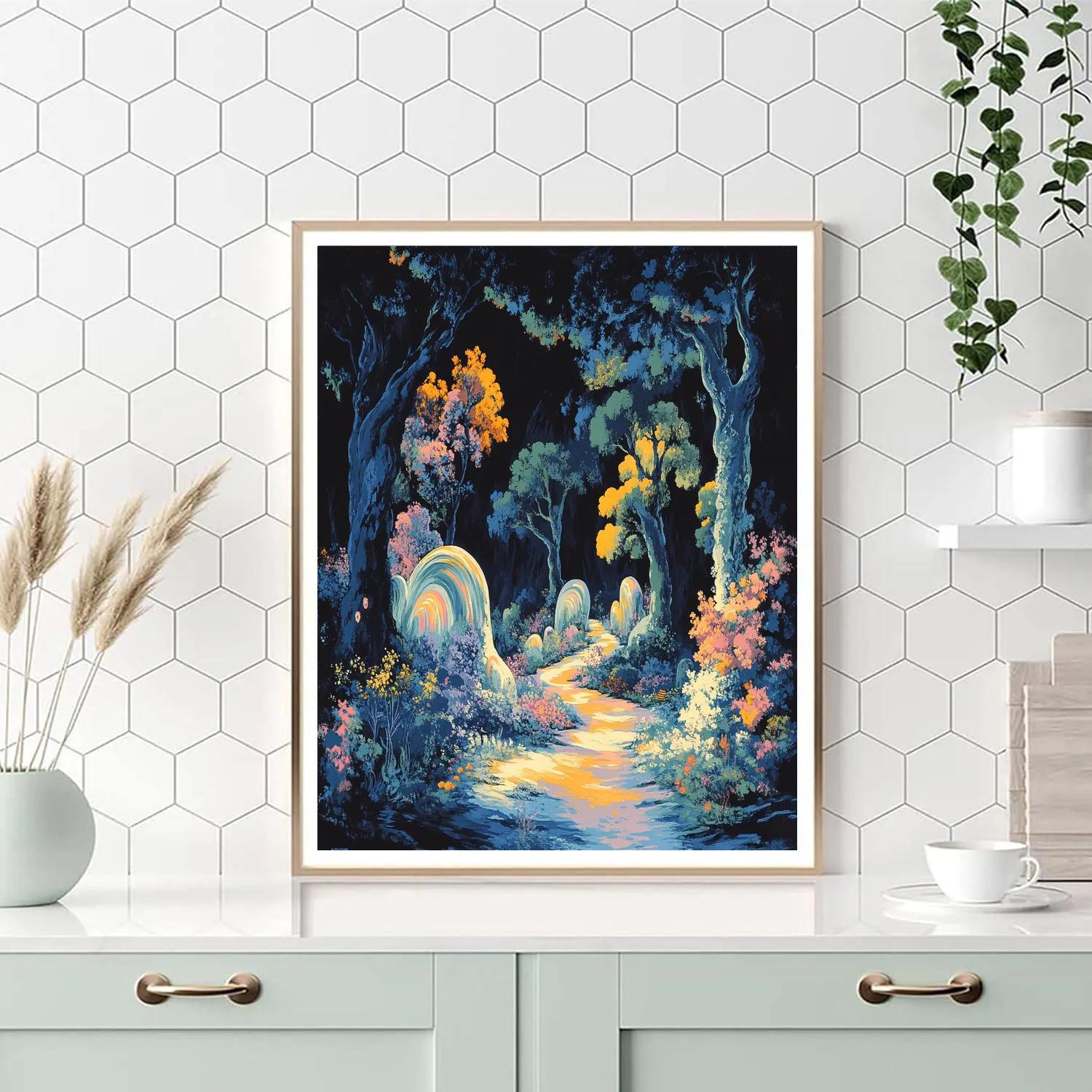 Salvador Dali Inspired Surreal Garden Of Dreams paint by color