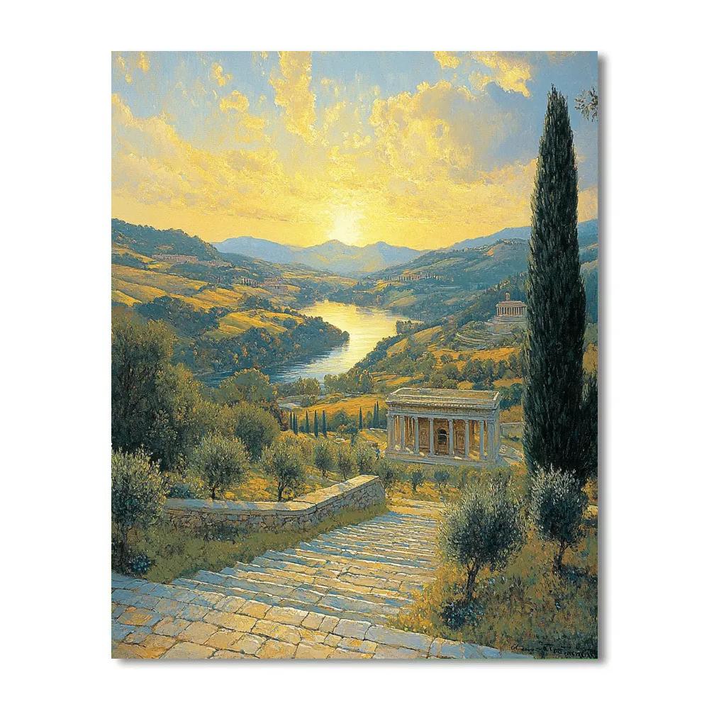 Raphael Inspired Luminous Arcadia Horizon paint by number