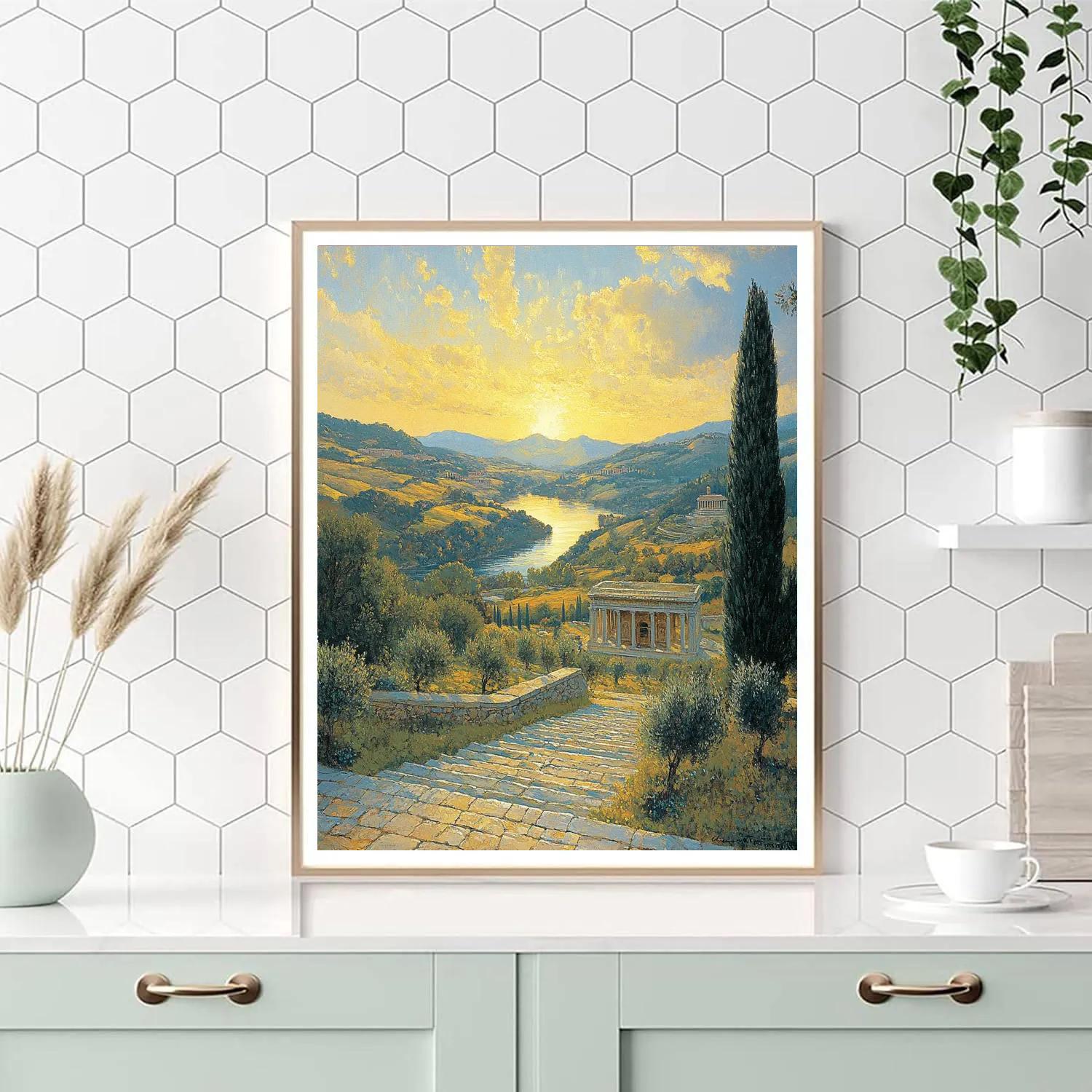 Raphael Inspired Luminous Arcadia Horizon paint by number