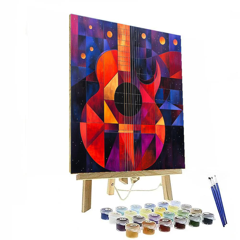 Pablo Picasso Inspired Astral Guitar Abstraction DIY paint by numbers