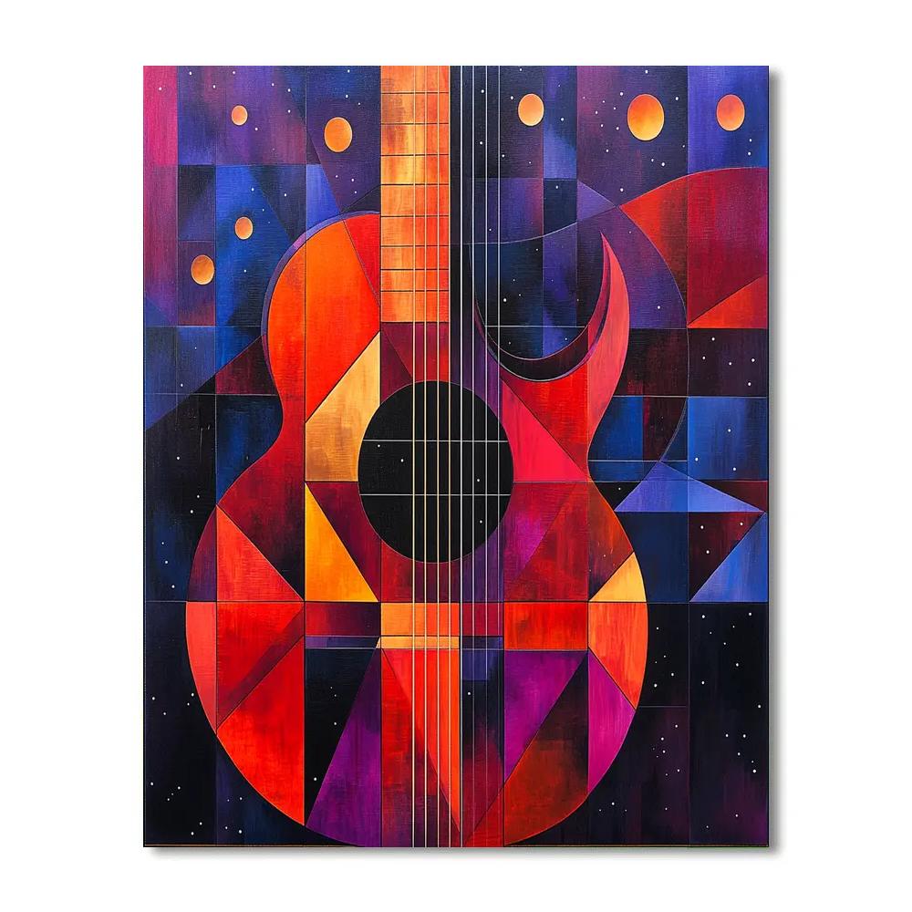 Pablo Picasso Inspired Astral Guitar Abstraction DIY paint by numbers