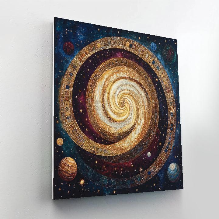 Gustav Klimt Inspired Golden Galaxy paint by color