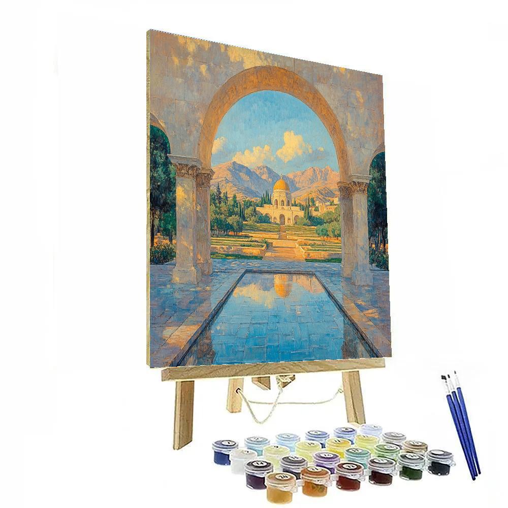 Raphael Inspired Classical Archway At Dawn DIY paint by numbers