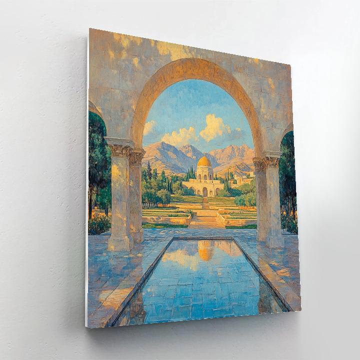 Raphael Inspired Classical Archway At Dawn DIY paint by numbers