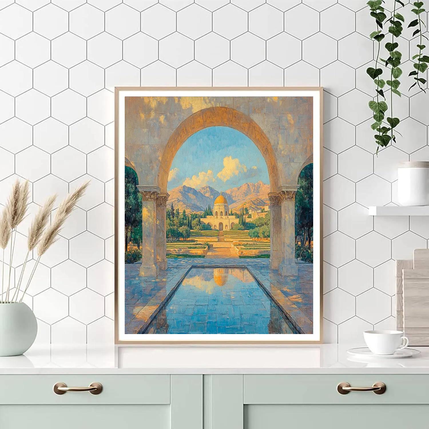 Raphael Inspired Classical Archway At Dawn DIY paint by numbers
