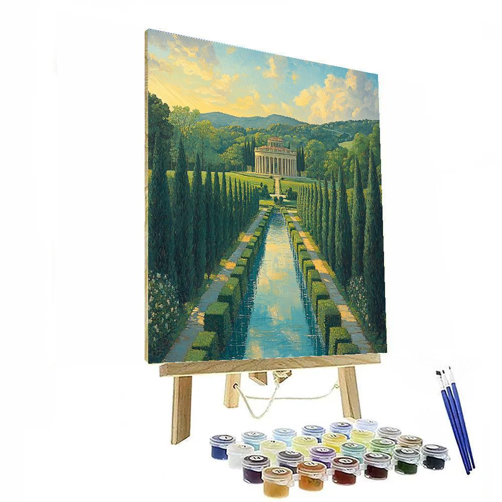 Raphael Inspired Serene Villa Overlooking River Paint by numbers kits