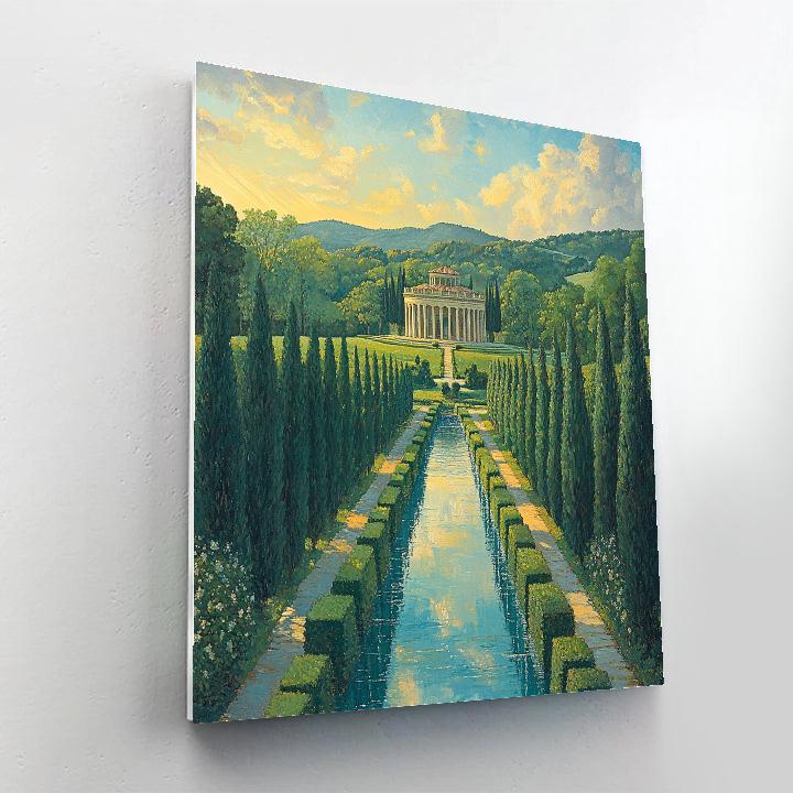 Raphael Inspired Serene Villa Overlooking River Paint by numbers kits