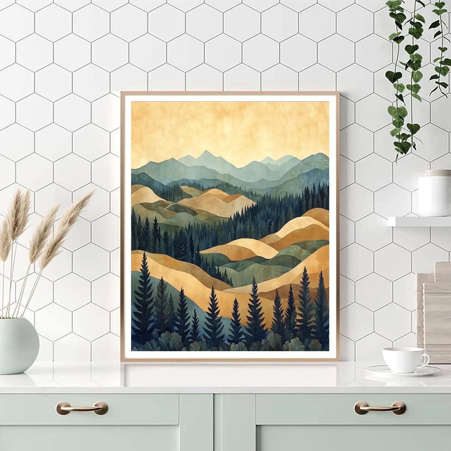 Paul Cézanne Inspired Mountain Plateau paint by color
