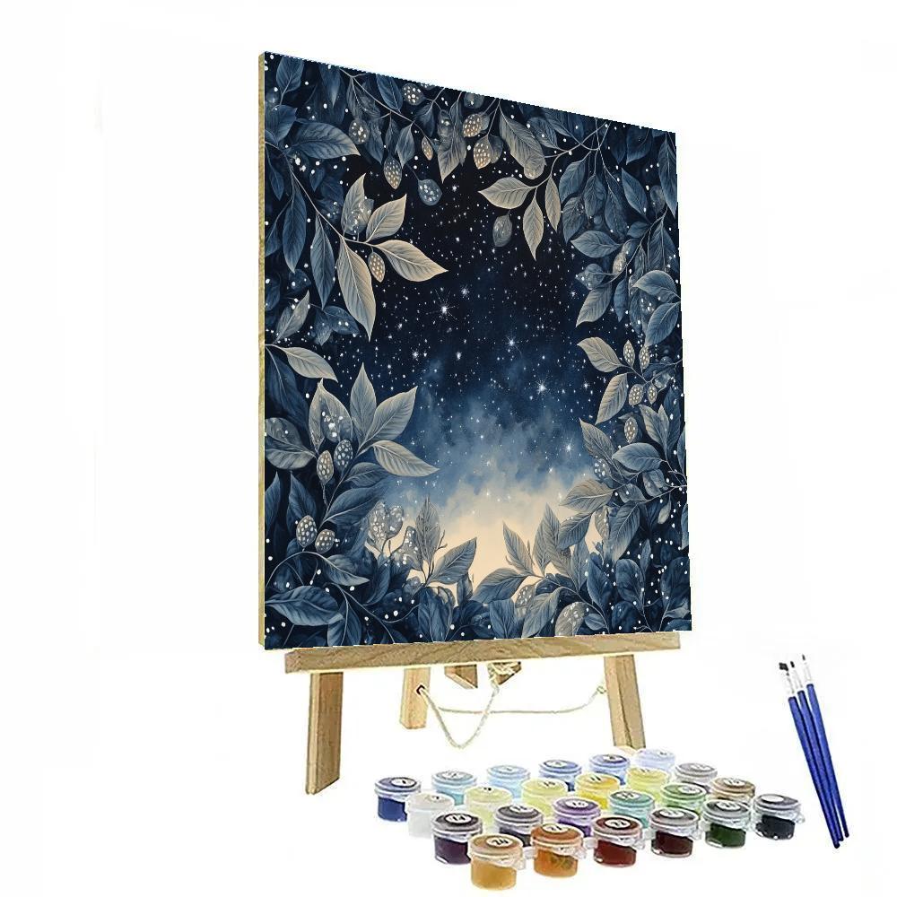 Leonardo Da Vinci Inspired Starry Botanical Constellation painting number kit