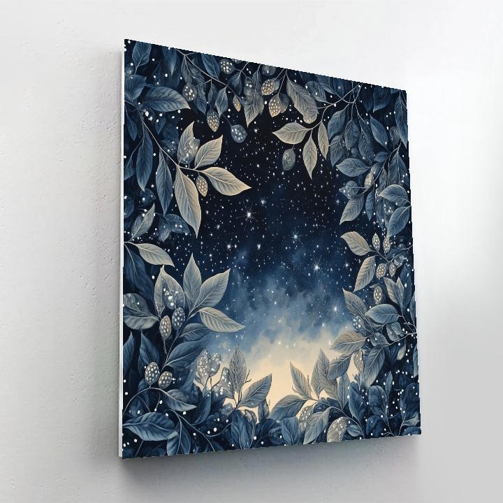 Leonardo Da Vinci Inspired Starry Botanical Constellation painting number kit