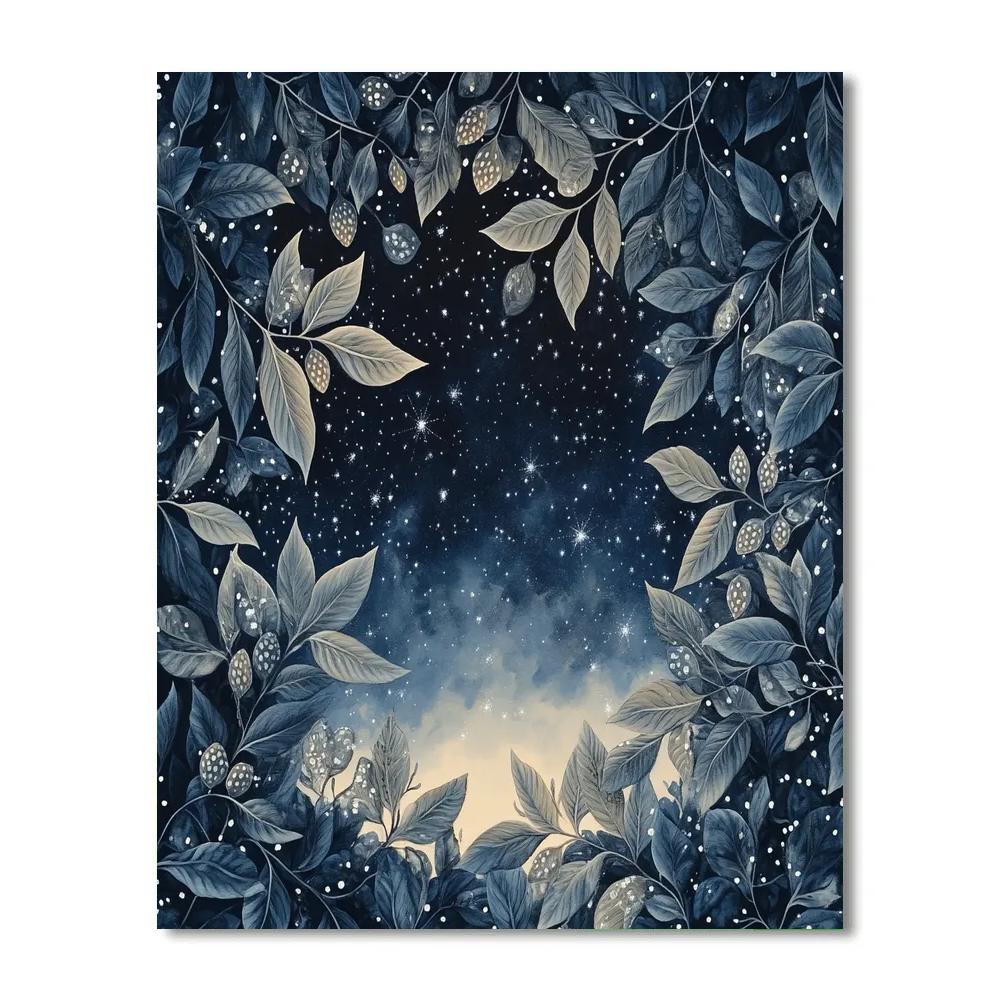 Leonardo Da Vinci Inspired Starry Botanical Constellation painting number kit