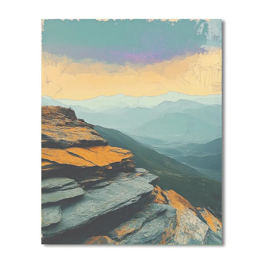 Leonardo Da Vinci Inspired Nebula Mountain Study DIY paint by numbers