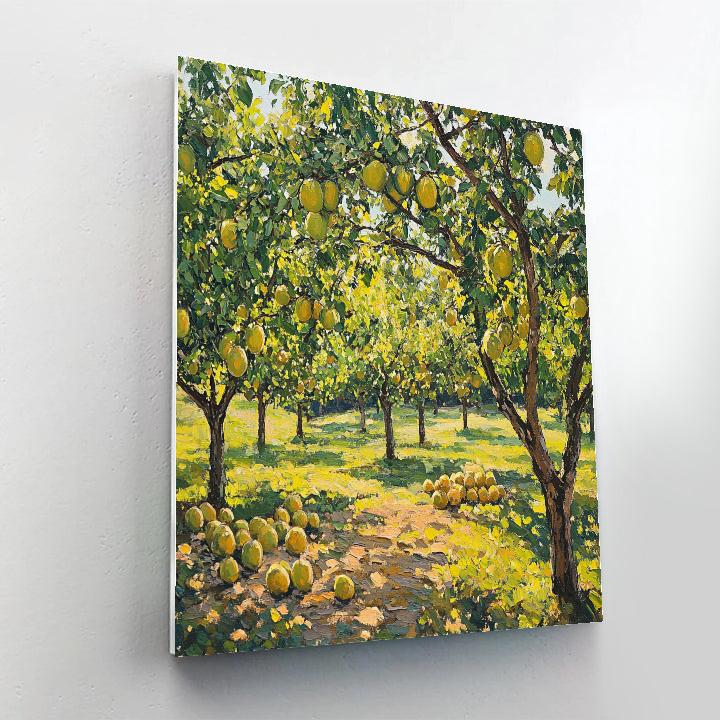 Paul Cézanne Inspired Tranquil Orchard paint by color