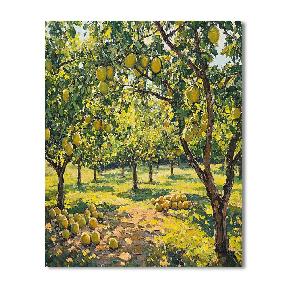 Paul Cézanne Inspired Tranquil Orchard paint by color