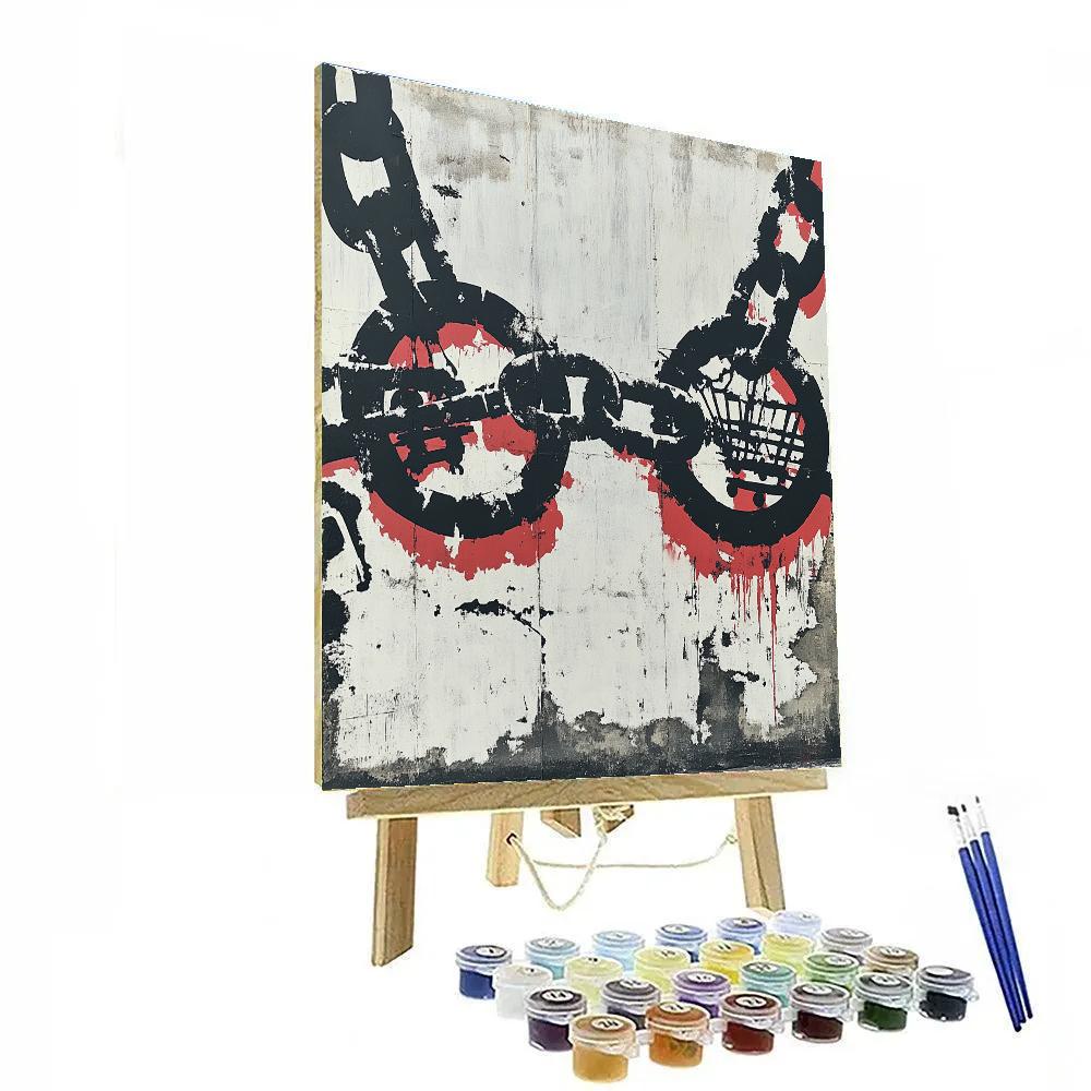 Banksy Inspired Anti-Consumerism Chains Painting by numbers kit