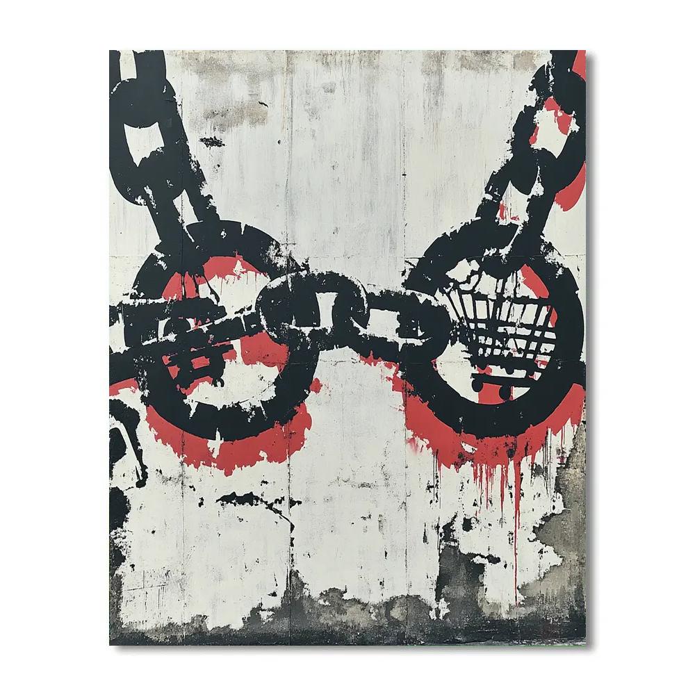 Banksy Inspired Anti-Consumerism Chains Painting by numbers kit