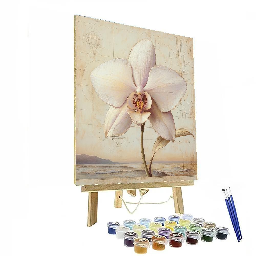 Leonardo Da Vinci Inspired Lunar Orchid Study DIY paint by numbers