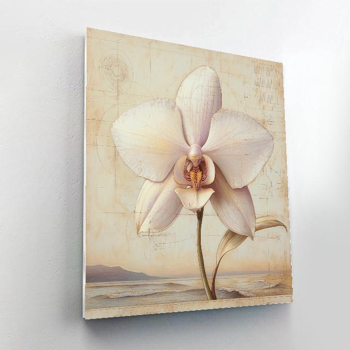 Leonardo Da Vinci Inspired Lunar Orchid Study DIY paint by numbers