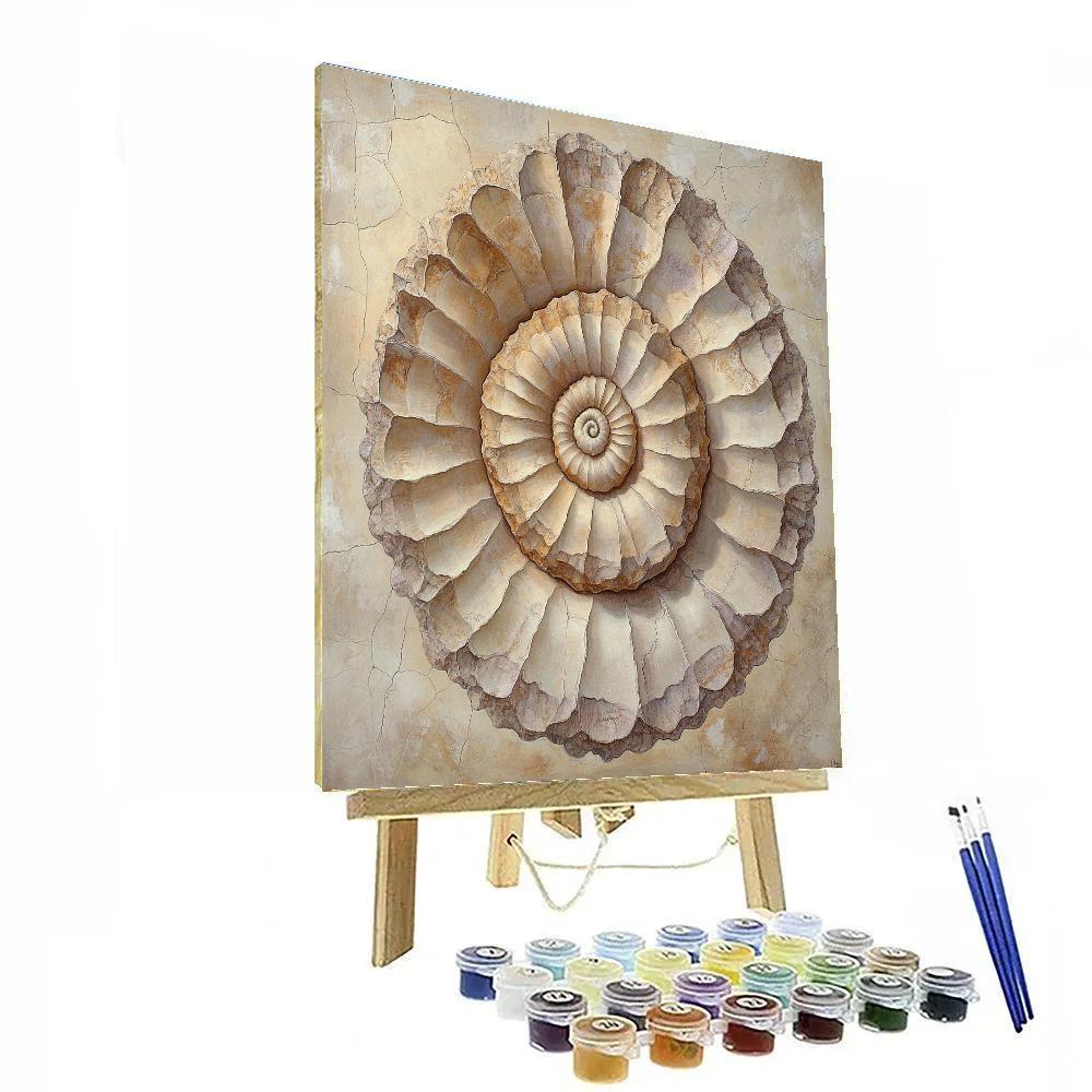 Michelangelo Inspired Fossilized Coral Spiral painting number kit
