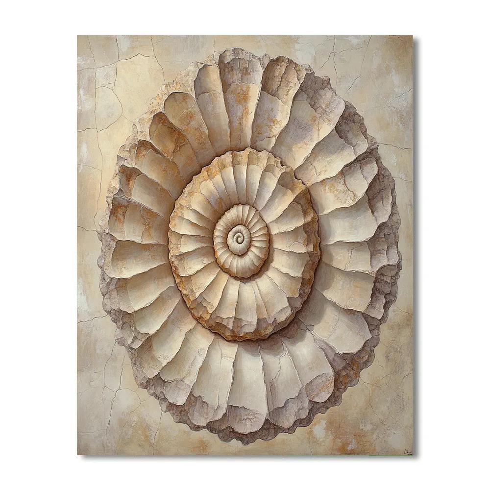 Michelangelo Inspired Fossilized Coral Spiral painting number kit