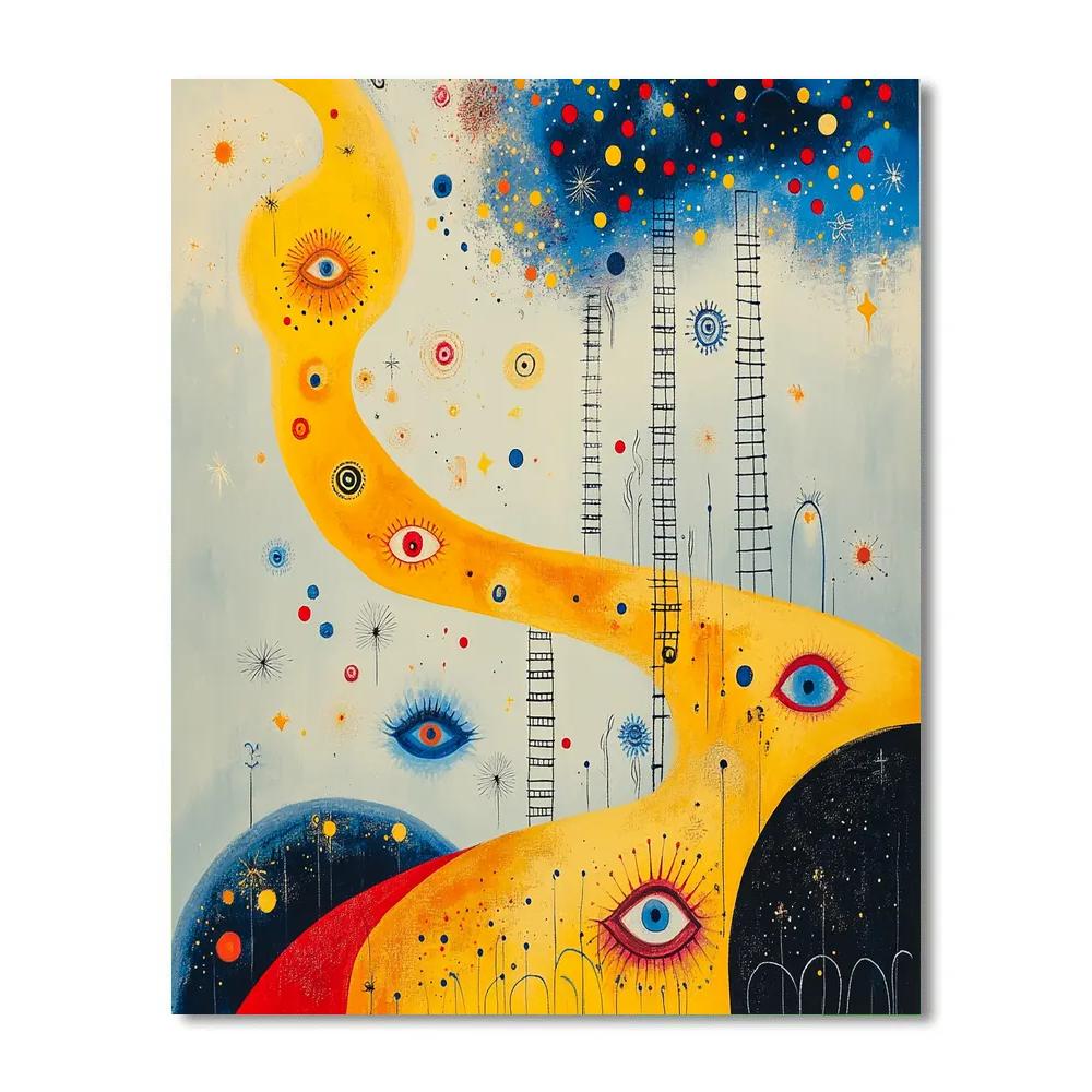 Joan Miró Inspired Voyage Of Whimsy painting number kit