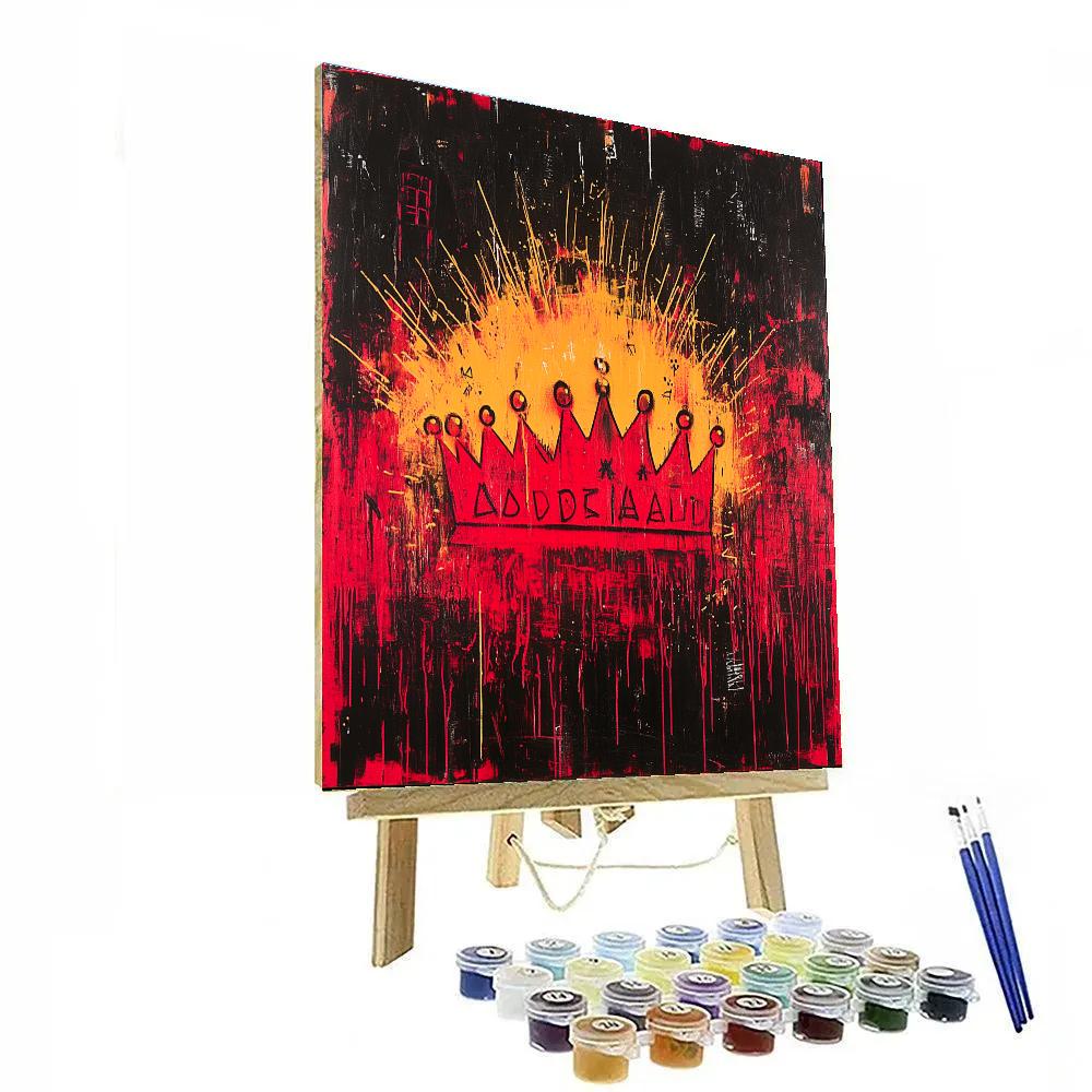 Jean-Michel Basquiat Inspired Cosmic Crownscape paint by color