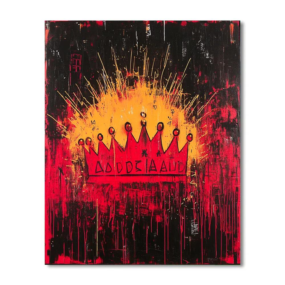 Jean-Michel Basquiat Inspired Cosmic Crownscape paint by color