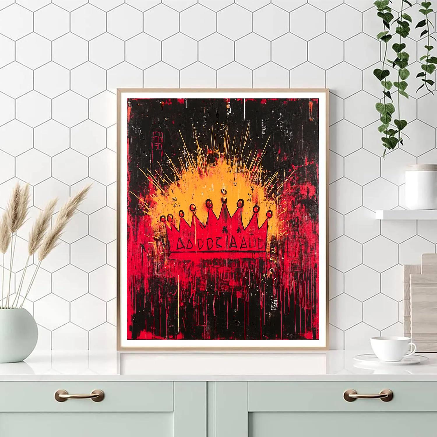 Jean-Michel Basquiat Inspired Cosmic Crownscape paint by color