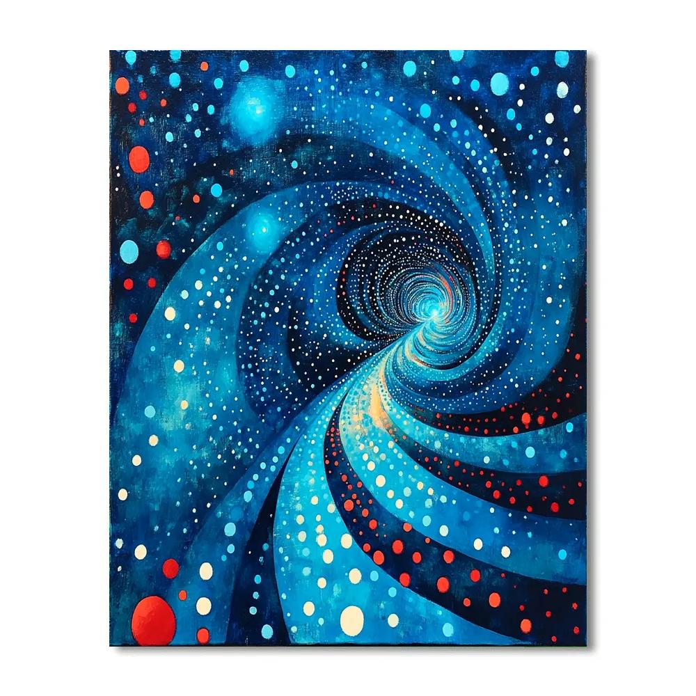 Yayoi Kusama Inspired Stellar Loop Nebula Paint by numbers art