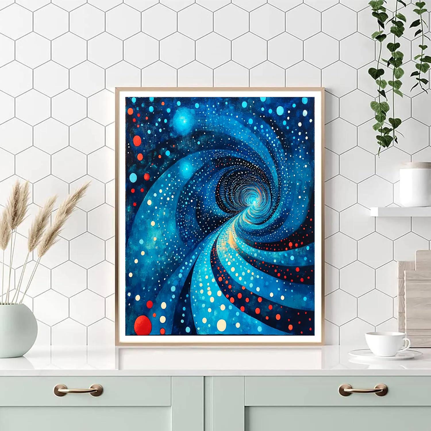 Yayoi Kusama Inspired Stellar Loop Nebula Paint by numbers art