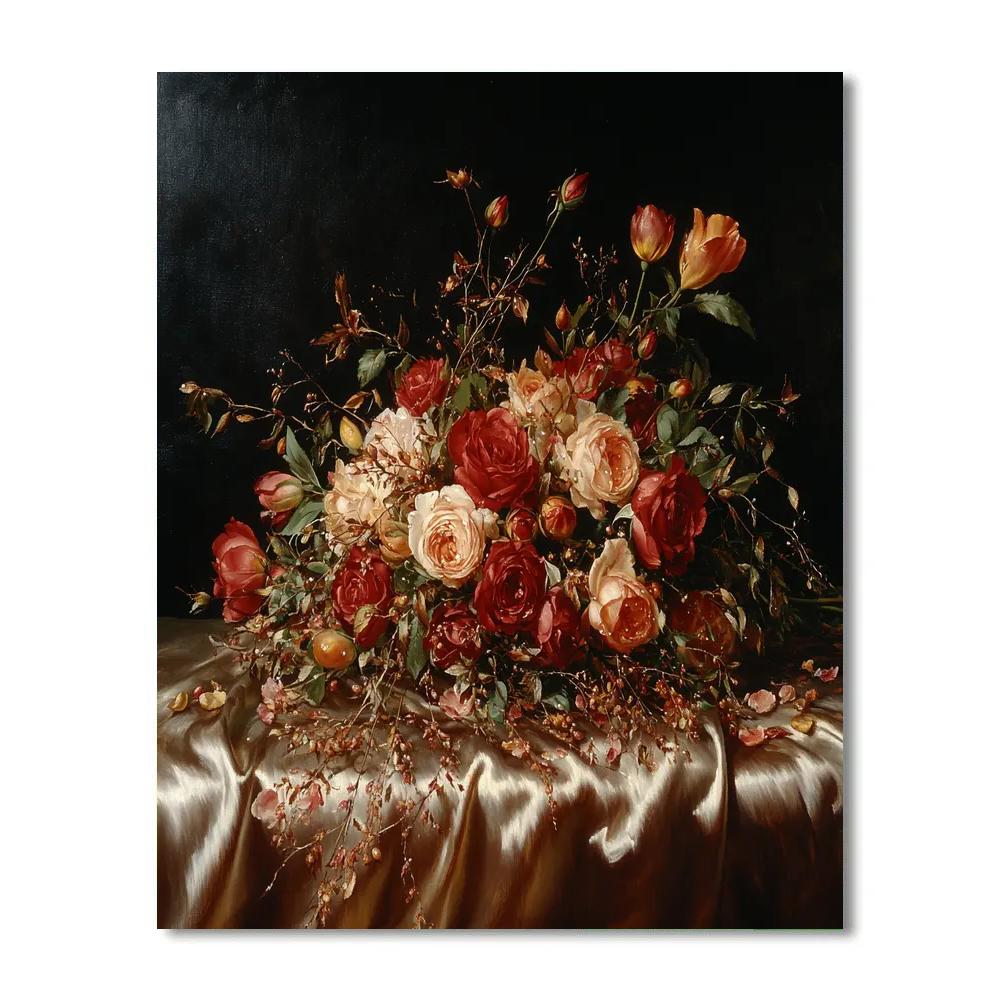 Caravaggio Inspired Memento Mori Floral Study DIY paint by numbers
