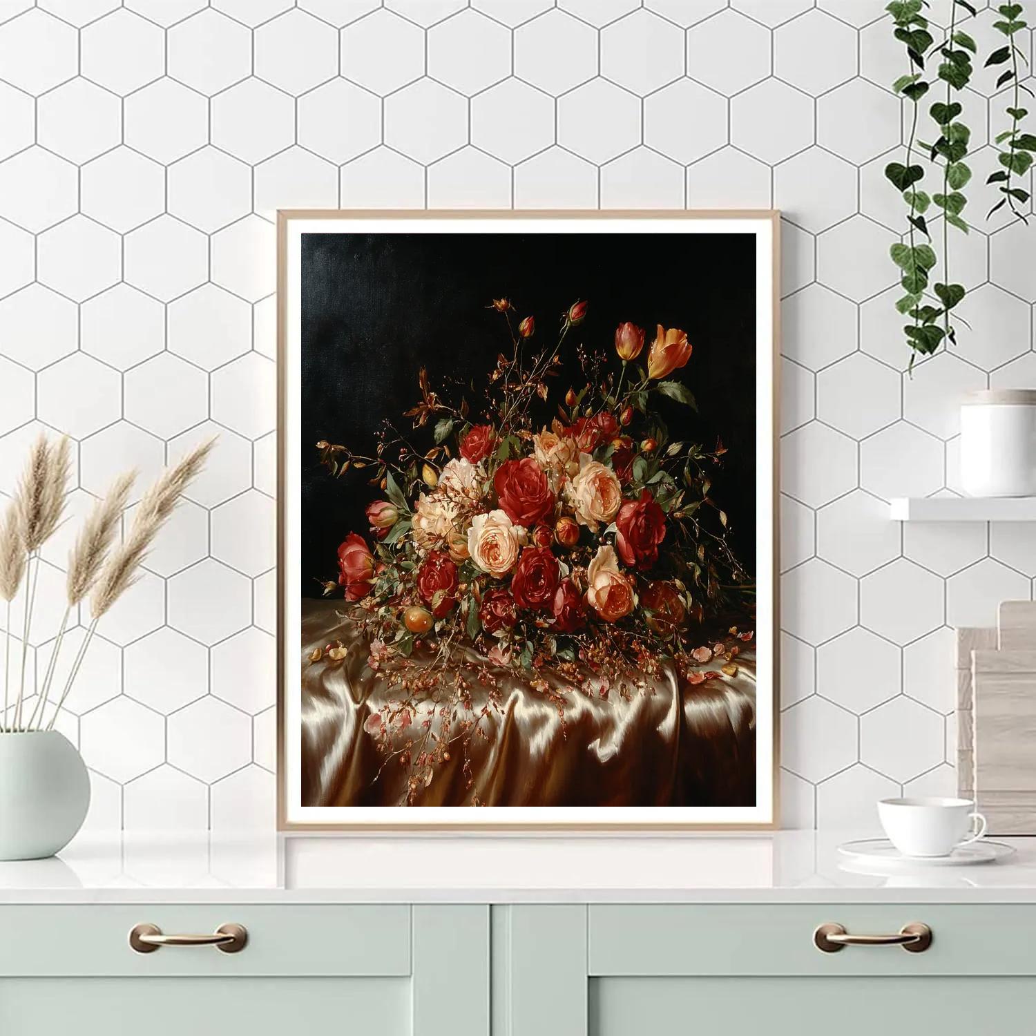Caravaggio Inspired Memento Mori Floral Study DIY paint by numbers