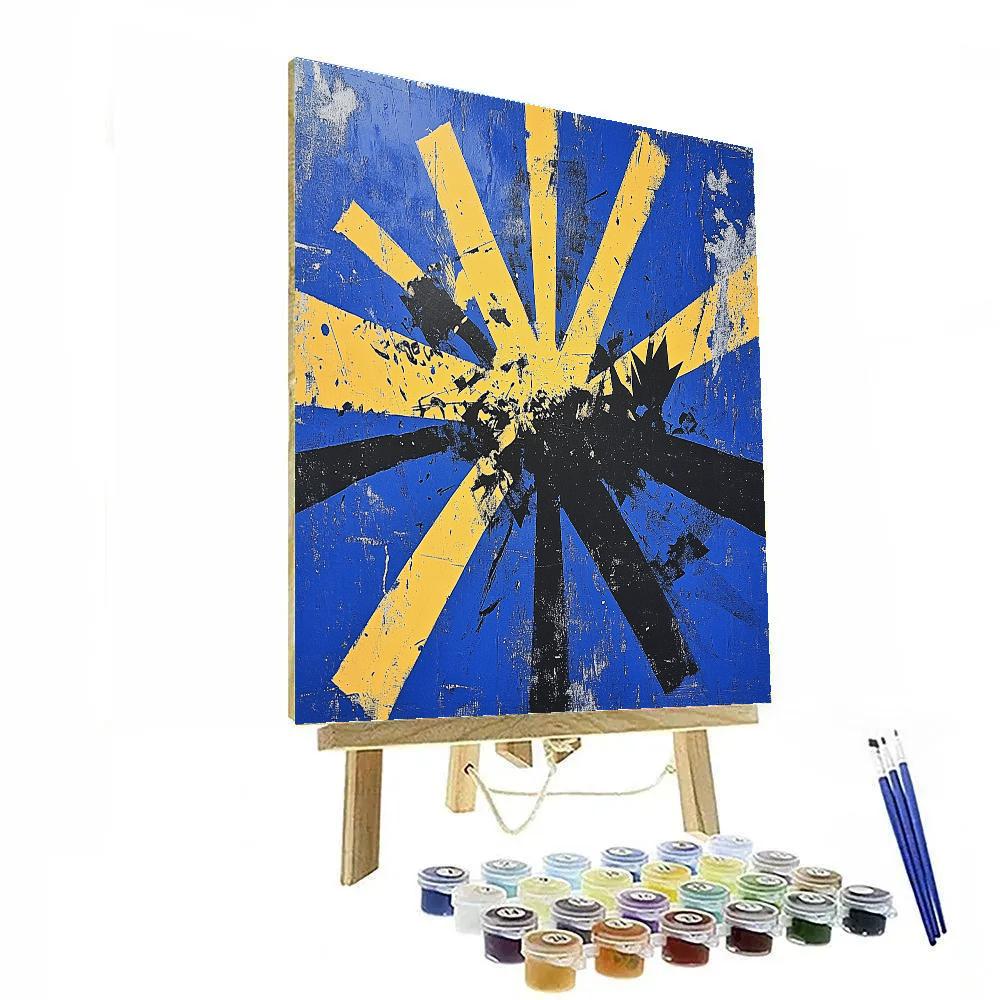 Jean-Michel Basquiat Inspired Radiant Protest Nebula DIY paint by numbers