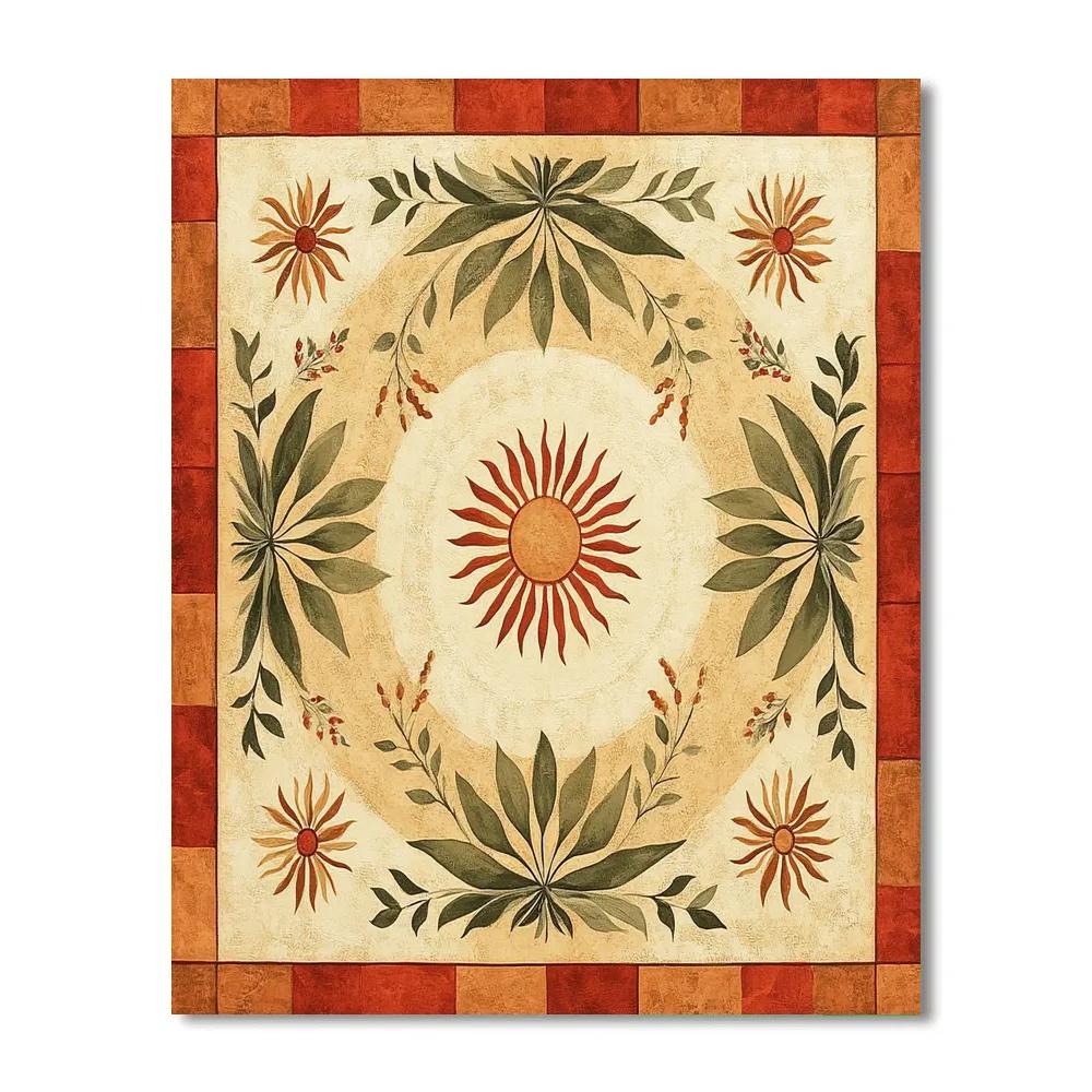 Nandalal Bose Inspired Harvest Patterns paint by numbers
