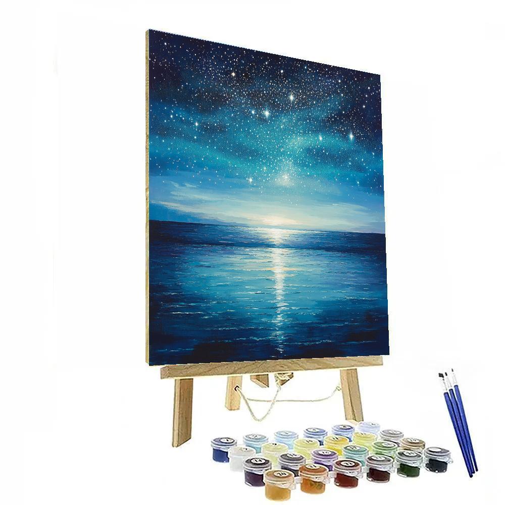 Georges Seurat Inspired Lunar Aurora Number painting