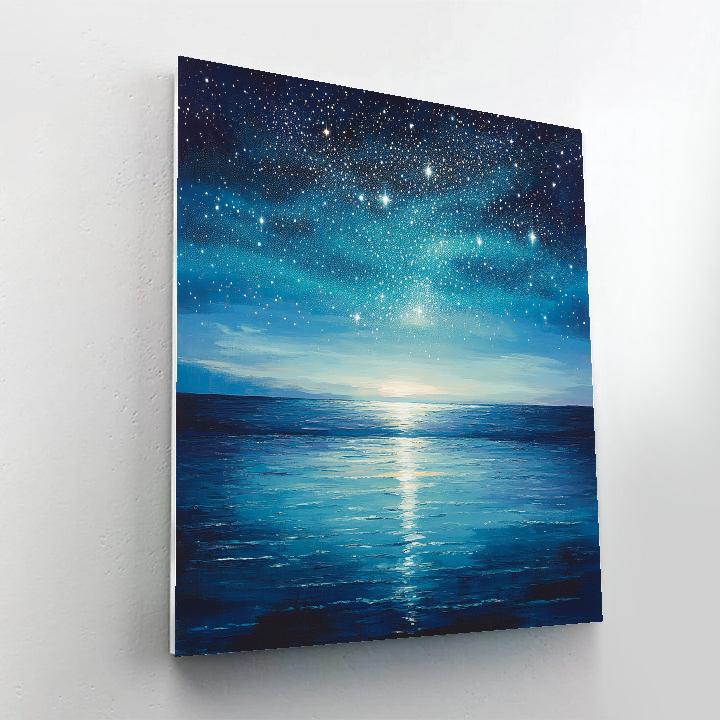 Georges Seurat Inspired Lunar Aurora Number painting