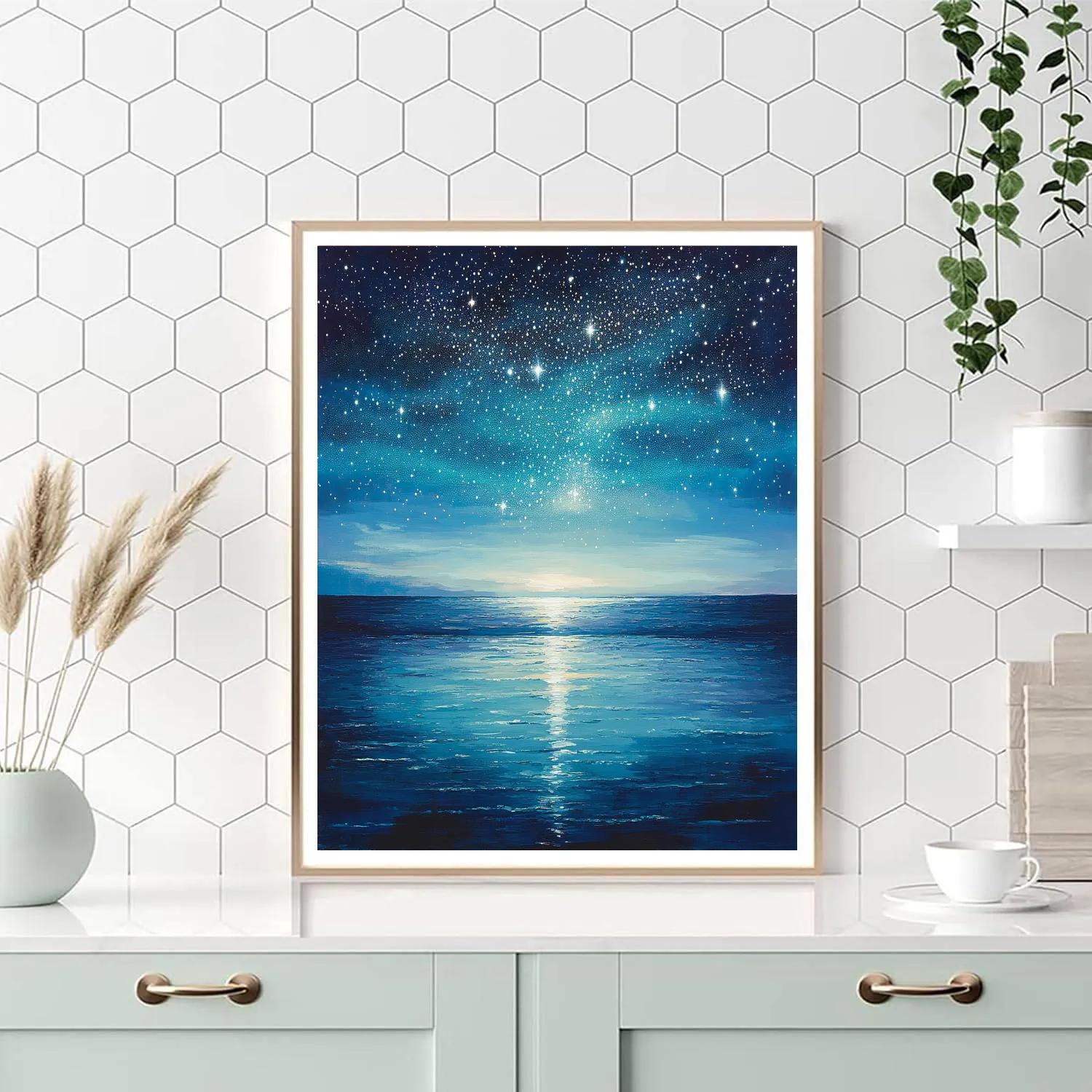 Georges Seurat Inspired Lunar Aurora Number painting