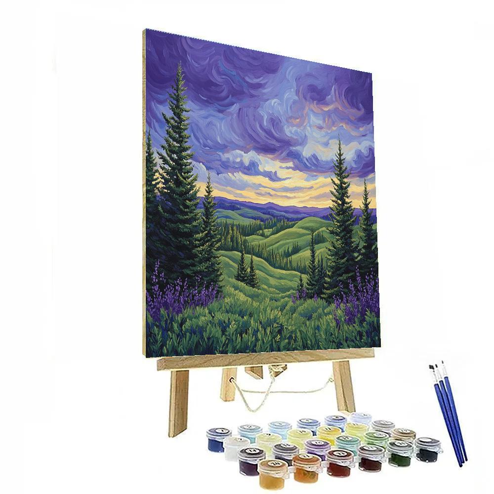 J. E. H. MacDonald Inspired Twilight Over Algoma Pine Ridges Numbered painting kits