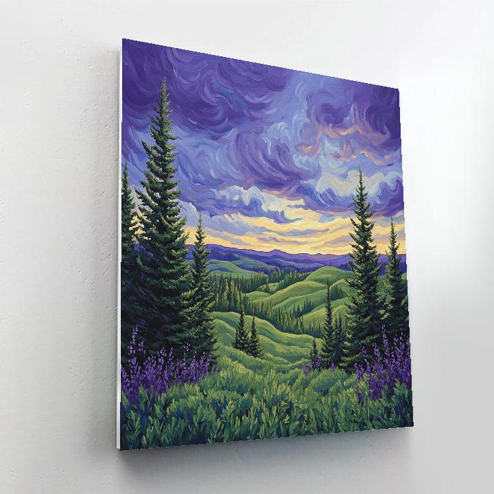 J. E. H. MacDonald Inspired Twilight Over Algoma Pine Ridges Numbered painting kits