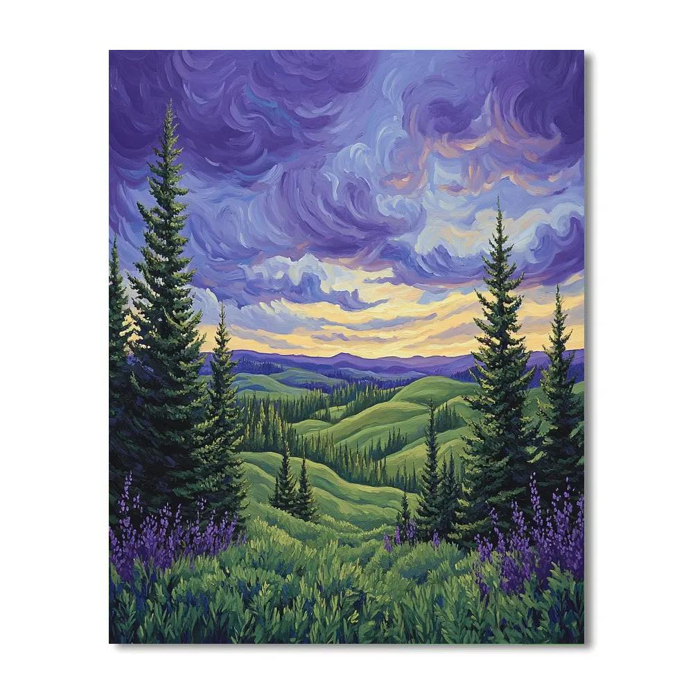 J. E. H. MacDonald Inspired Twilight Over Algoma Pine Ridges Numbered painting kits