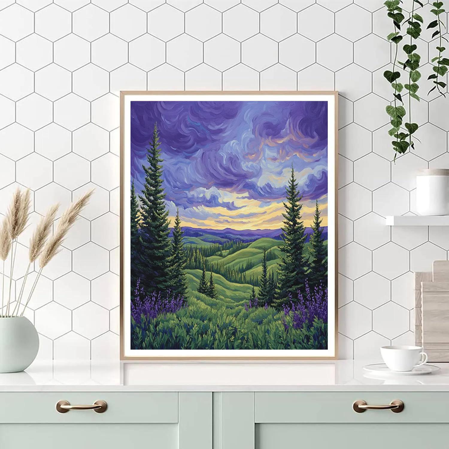 J. E. H. MacDonald Inspired Twilight Over Algoma Pine Ridges Numbered painting kits