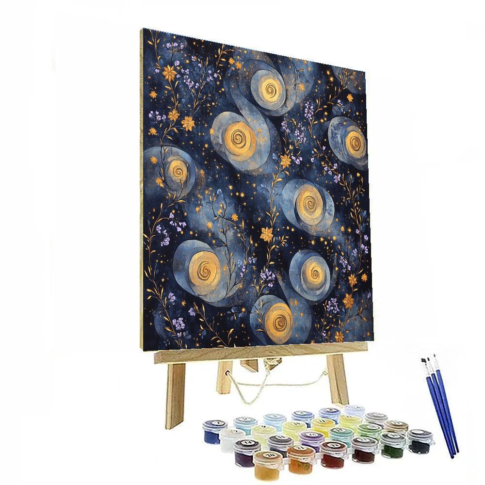 Gustav Klimt Inspired Midnight Tapestry Numbered painting kits