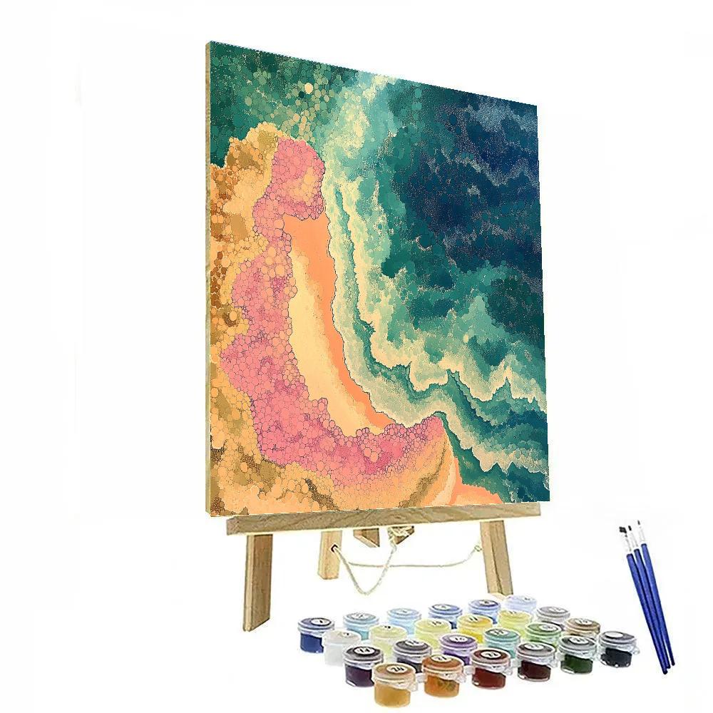 Georges Seurat Inspired Coral Atoll Abstract DIY paint by numbers