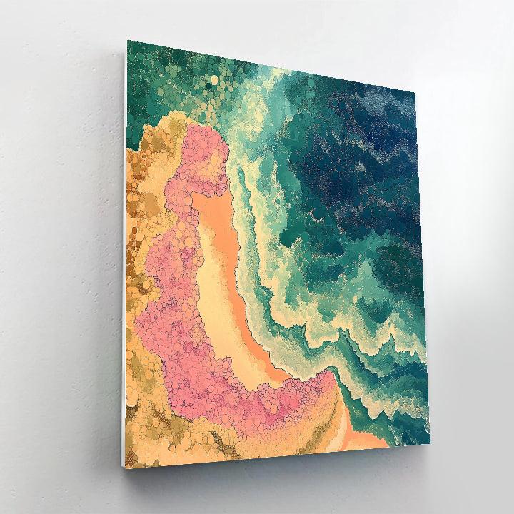 Georges Seurat Inspired Coral Atoll Abstract DIY paint by numbers